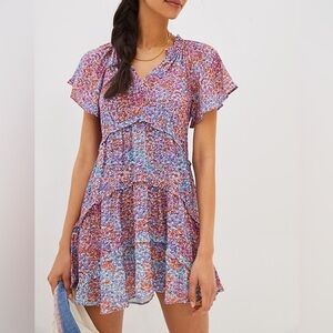 Anthropologie Robin Floral Tierred Dress XS